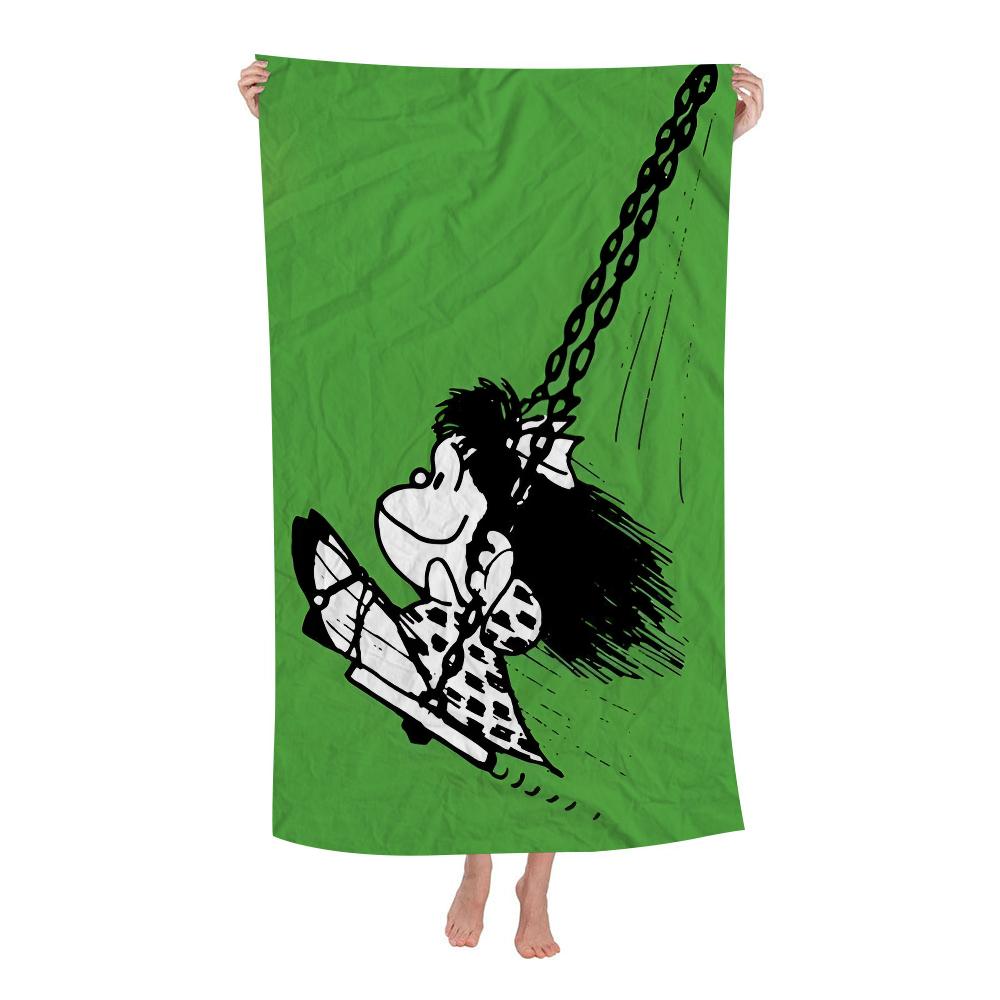 Argentina Quino Mafalda Girl Big Microfiber Beach Towels Quick Dry Towel Sand Beach Towels Pool Towel for Travel Swim Pool Yoga