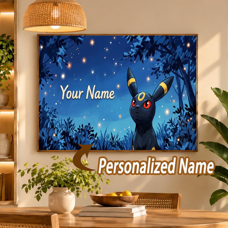 Umbreon Custom Name Diamond Painting Personalized 5D Full Drill DIY Diamond Art Home Decor