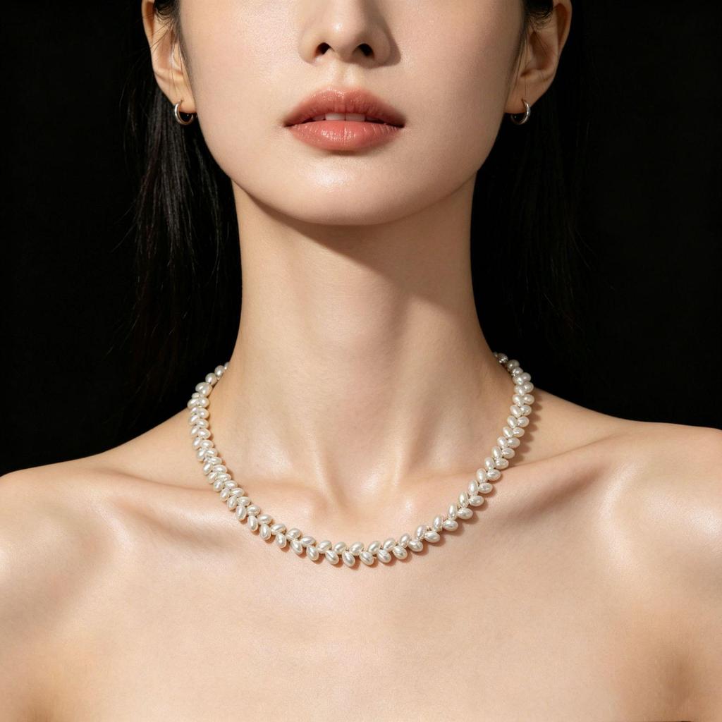 Light Luxury Freshwater Pearl & Millet Bead Necklace with Sterling Silver Chain