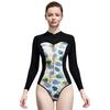 Summer Women 2MM Neoprene Bikini Wetsuit Long Sleeve Free Scuba Diving Suit Sun-proof Surfing Snorkeling One Piece Swimwear