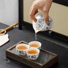 Portable Ceramic Travel Tea Set With Teapot 3 Cups Modern Minimalist Design Office Home Gift