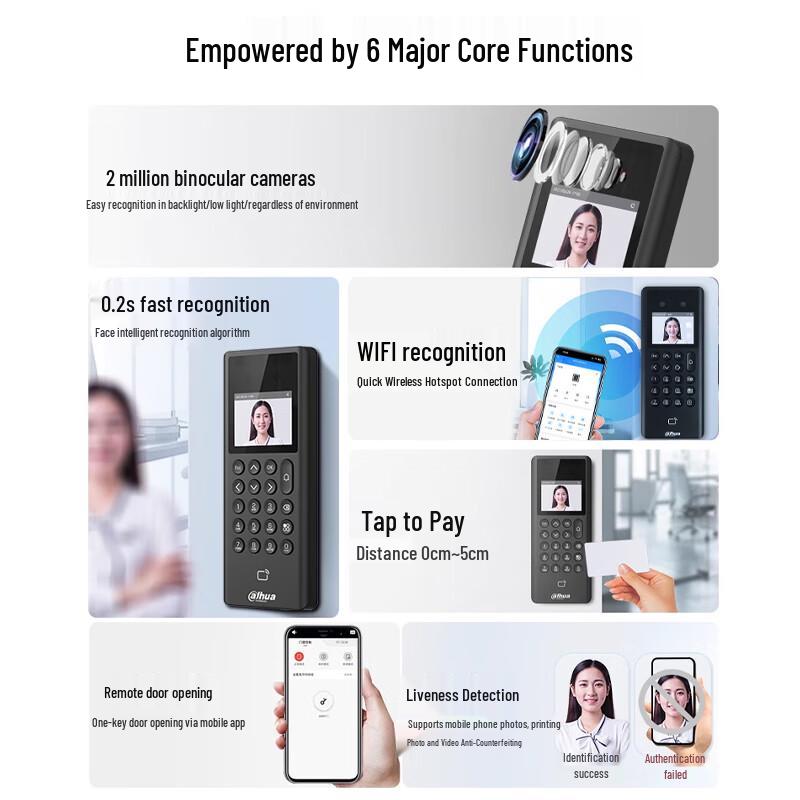 Dahua 2.4-inch WiFi Face Recognition Access Control Terminal