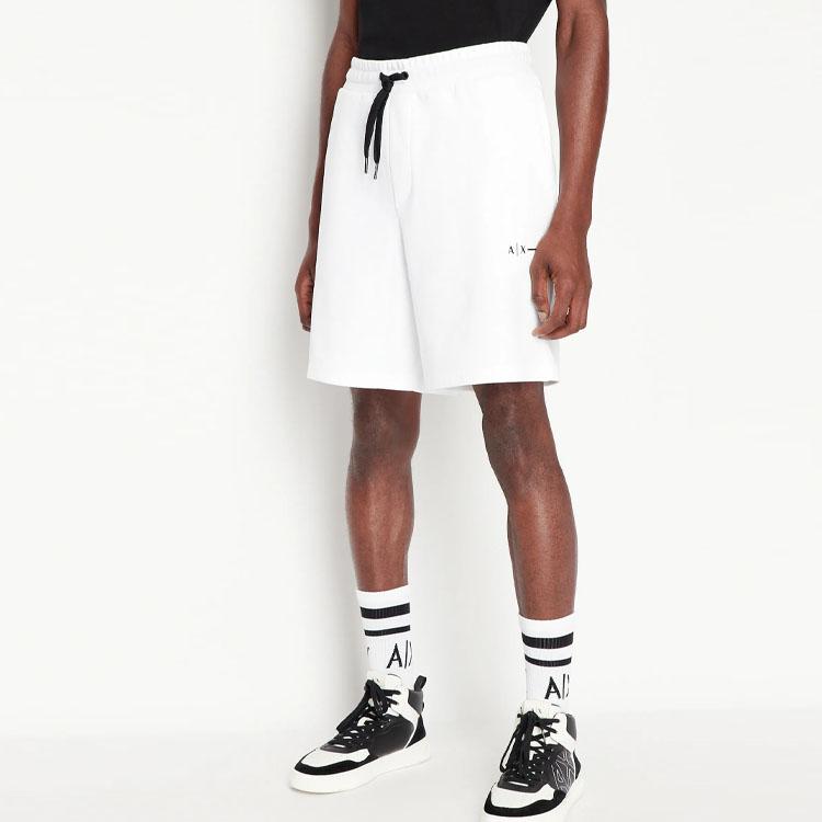 Armani Exchange SS23 Solid Color Straight Leg Shorts Men shorts White 3RZSBB-ZJCAZ-1100