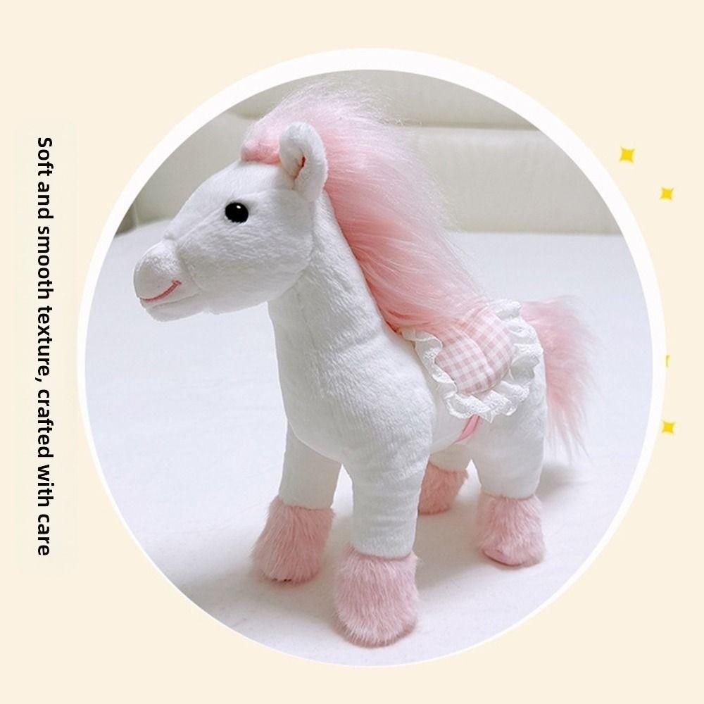 Cute Horse Plush Doll Toys Soft Zodiac Pony Figurine Stuffed Animal Horse Horse Ornament
