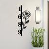 1pc Handmade Rose Metal Wall Sign Vertical Outdoor Garden Christmas Gift