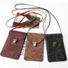 New Fashion Printed Niche Mobile Phone Bag Portable Retro Pattern Messenger Bag Korean Version Simple Metal Lock