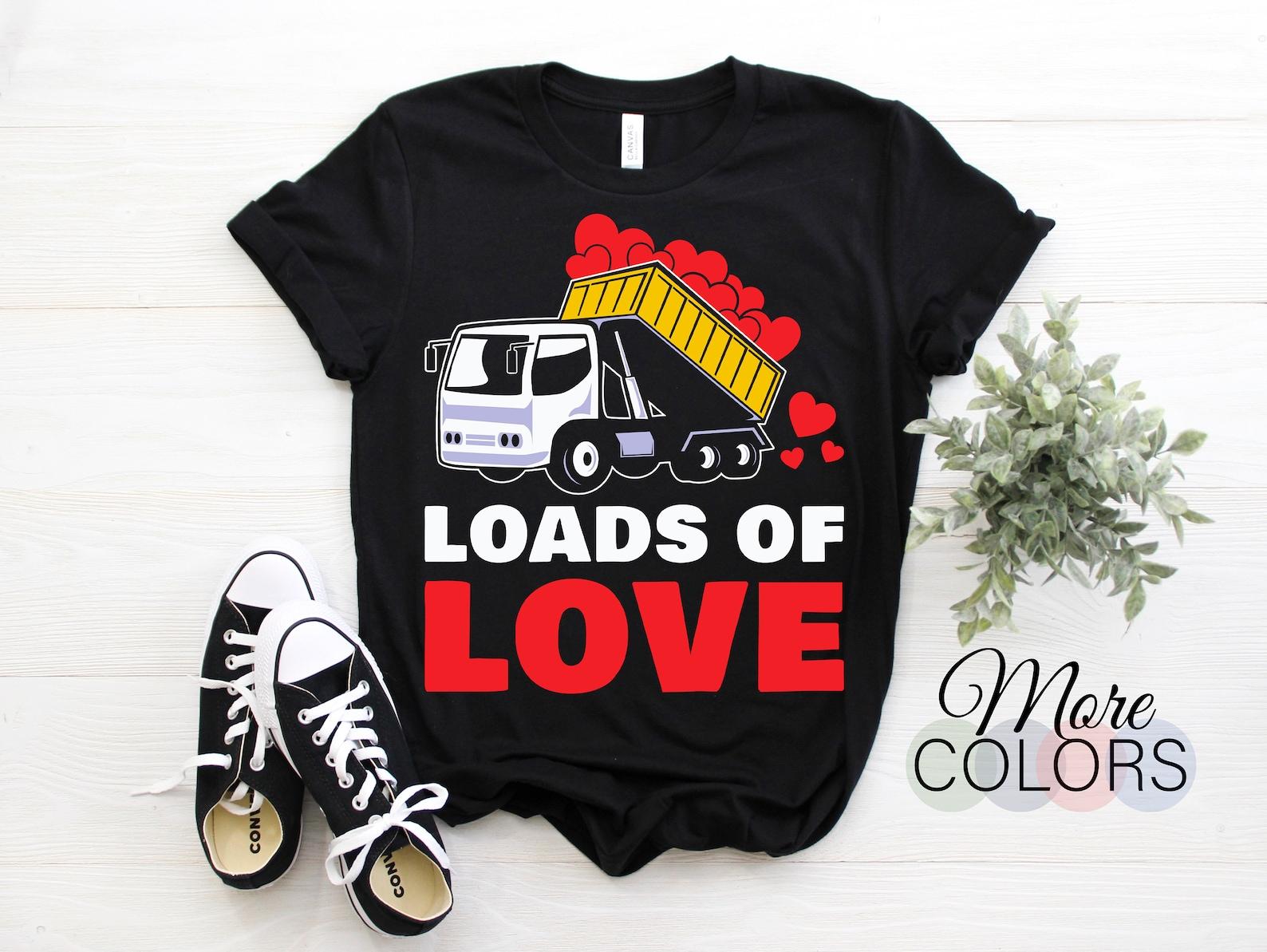Loads Of Love Truck Cute Kids Valentines Day Trucker Unisex Boys T-Shirt, Happy Valentine s Day Heart Gift, Perfect February Present Mom, 140