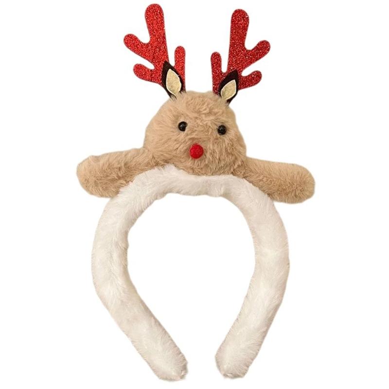 Christmas Antler Headband Party Costume Santa Hat Party Karaoke Punk Photo Props Cool Party Santa Hat Hair Hoop