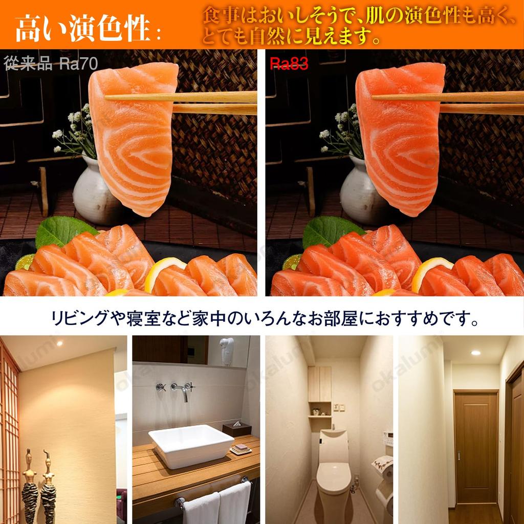 [Set of 8, Eligible Invoice Available] OKALUMI LED Bulbs, E17 Base, Warm White, 60W, Mini Krypton Bulbs, 730Lm Wide Beam, Non-Dimmable, Compatible