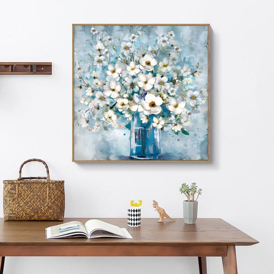 Full Drill 5D Rhinestone Painting Kit Vibrant Color Shiny Flower Theme Handmade Rhinestone Painting Art Craft Ornament