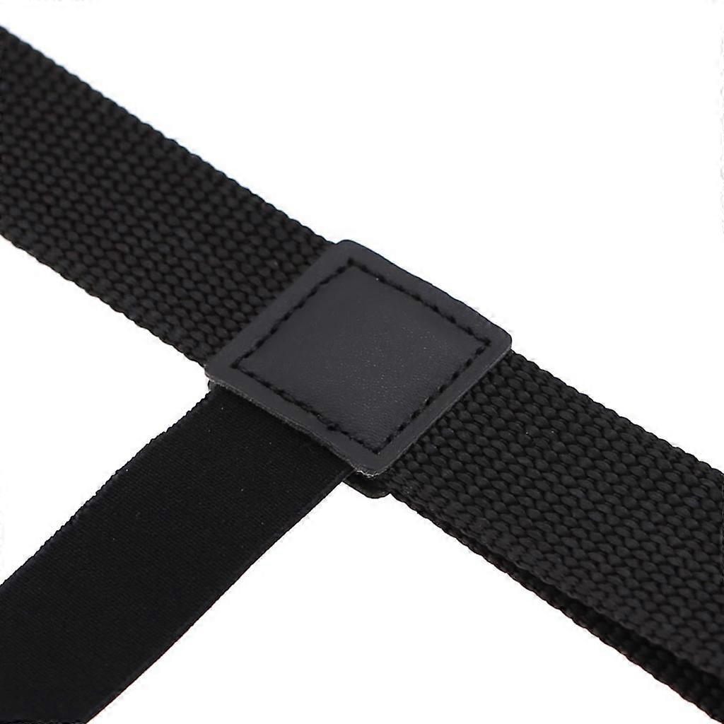 Unisex Elastic Waist Belt with Garter Suspender Clip Stocking Pants Holder Strap  Black