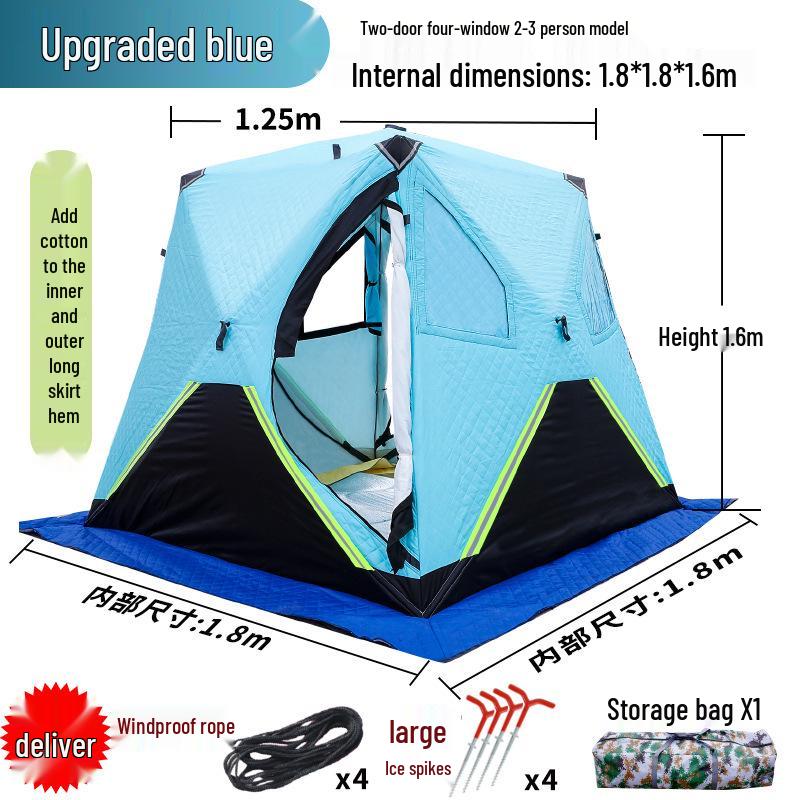 Instant Open Fully Automatic Winter Fishing Tent - No Assembly Needed, Thickened for Warmth and Cold Protection, Ideal for Camping and Ice Fishing.