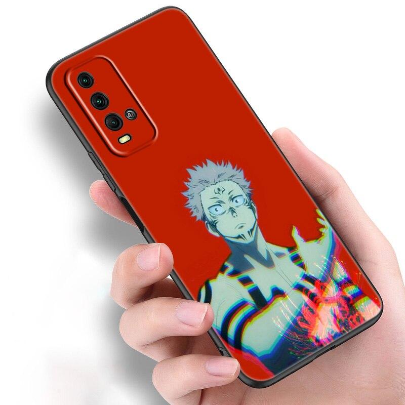 Anime Jujutsu Kaisen Ryomen Sukuna Phone Case For Xiaomi Redmi Note 11 10 9 8 Pro 11T 10T 10S 9S 8T 9 9A 9C 9T Black Soft Cover