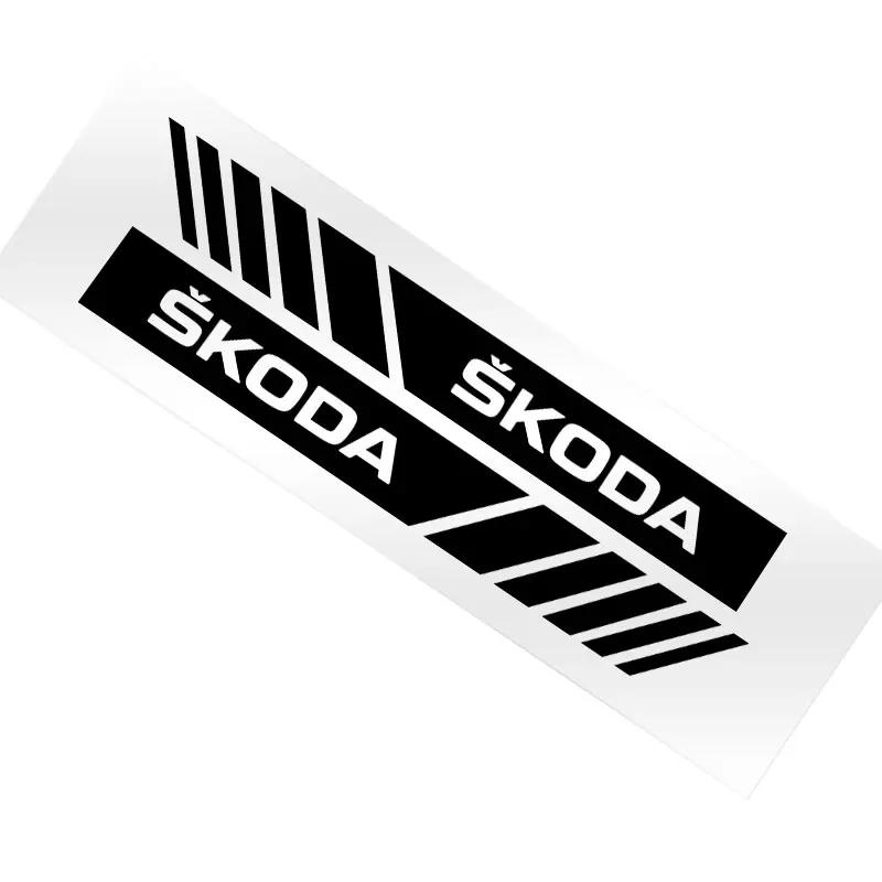 XOWS7 2PCS Car Styling Rearview Mirror Sticker Decoration Badge For Skoda OCTAVIA RS FABIA KAMIQ KAROQ KODIAQ RAPID SCALA SUPERB