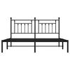 Struttura Letto in Metallo con Testiera Nero 183 x 213 cm