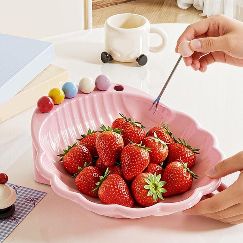 Large Capacity Fruit Serving Plate Shell Shape Dessert Salad Bowl Snack Plate Dining Table