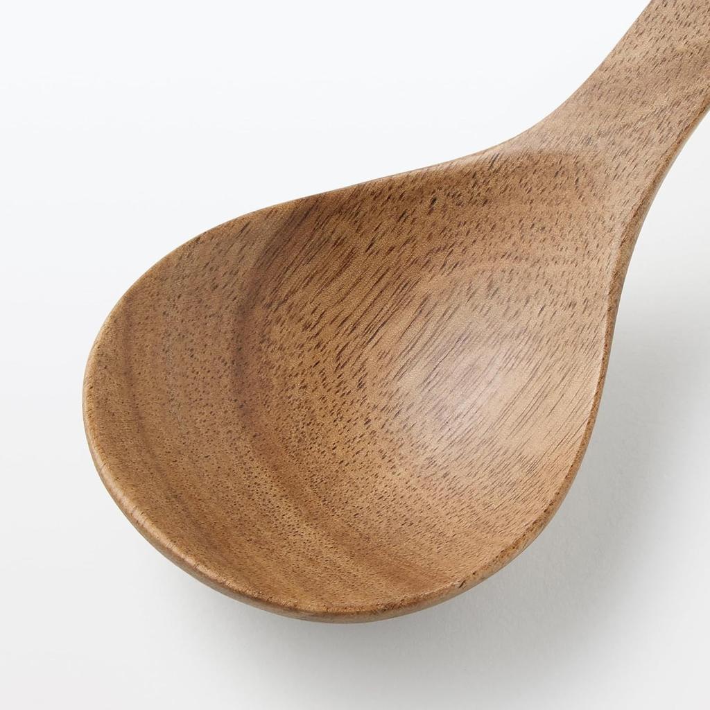 MUJI Acacia Wood Soup Spoon 18cm - Natural Grain Tableware, Japan
