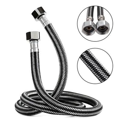 Stainless Steel Flexible Braided Hose 30-200cm Leak-Proof Explosion-Proof Hose Universal Interface 1/2 Inch Water Inlet Pipe