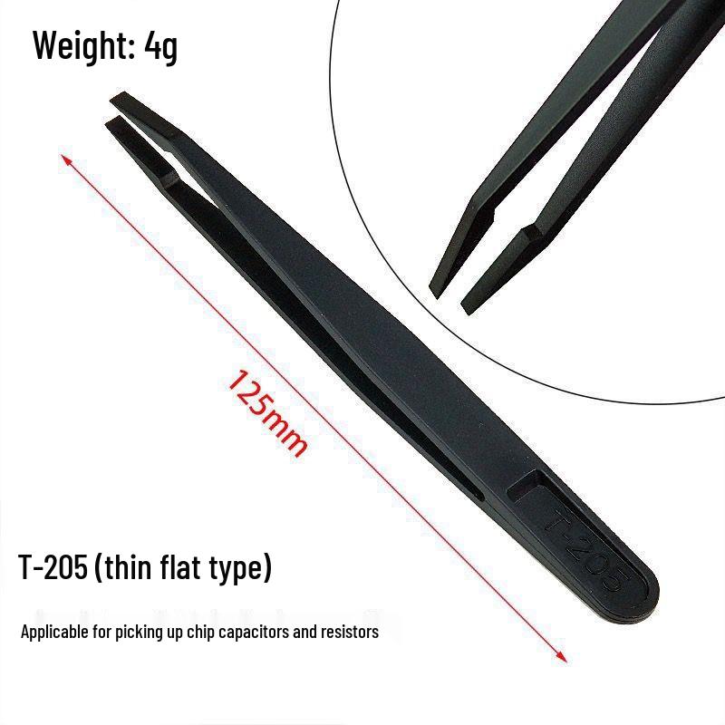 Anti-Static Curved Tip Plastic Tweezers, Multi-functional with Wide and Flat Tips for Industrial and Eyelash Use.