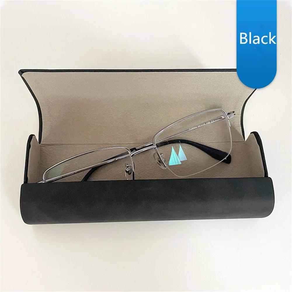 Simple Leather Eyeglasses Case Optical Retro Myopia Glasses Sunglasses Storage Box Fashion For Men Women Eyewear Accesssories
