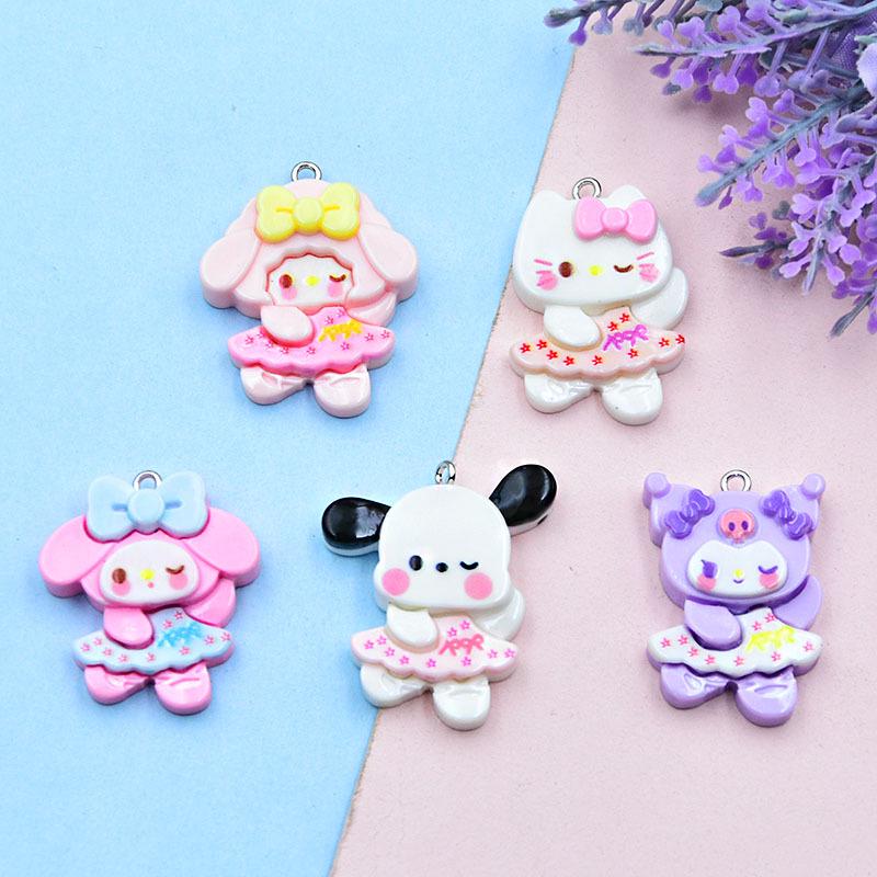 Glossy 3D Resin Cartoon Animal Keychain Pendant