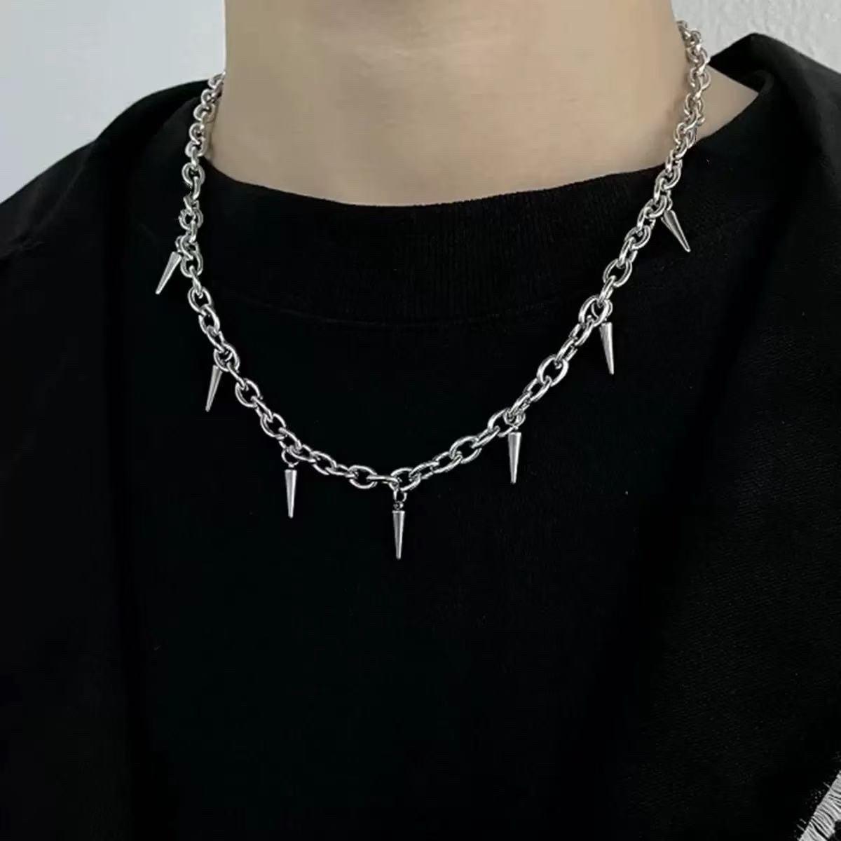

Men s Hip Hop Rivet Necklace - Trendy Choker Jewelry & Accessories