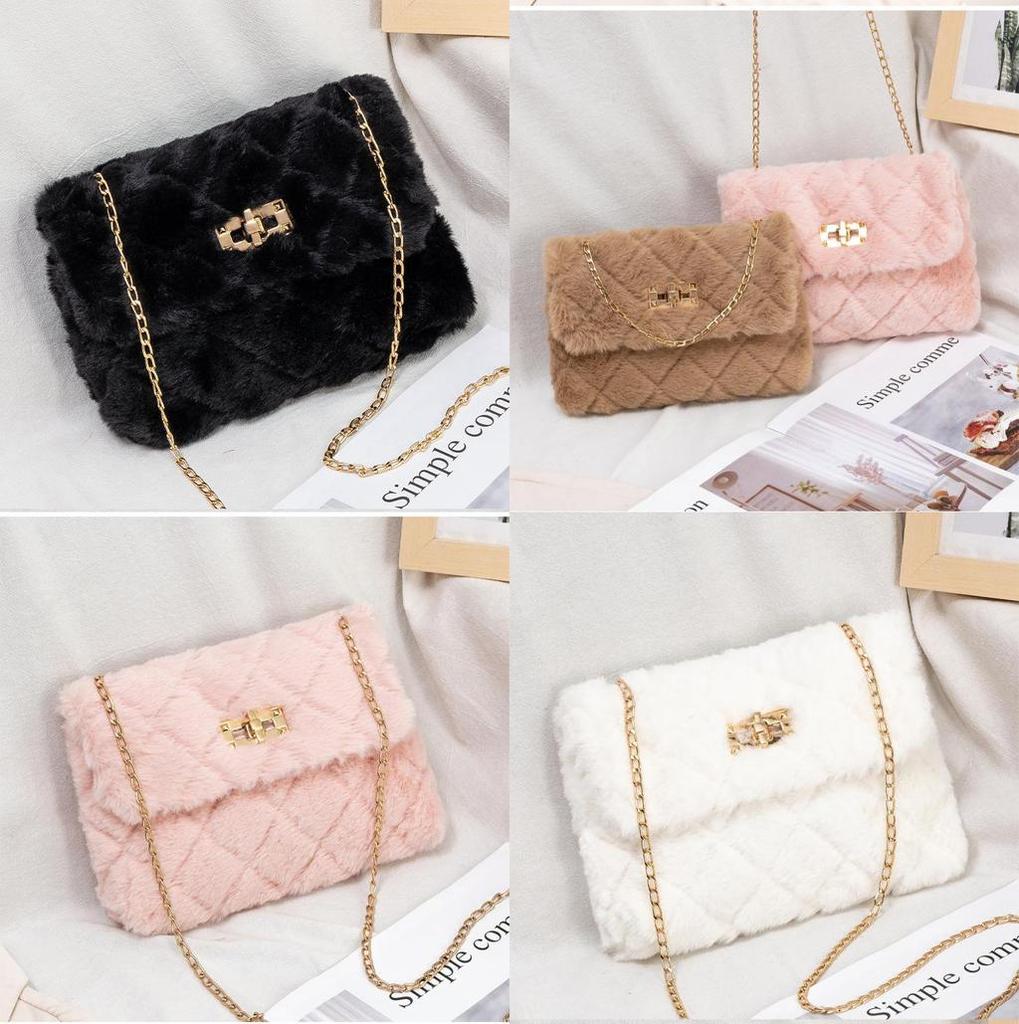 2022 Ladies Bag Sweet Style Plush Small Square Bag Wholesale Lipstick Bag Phone Bag