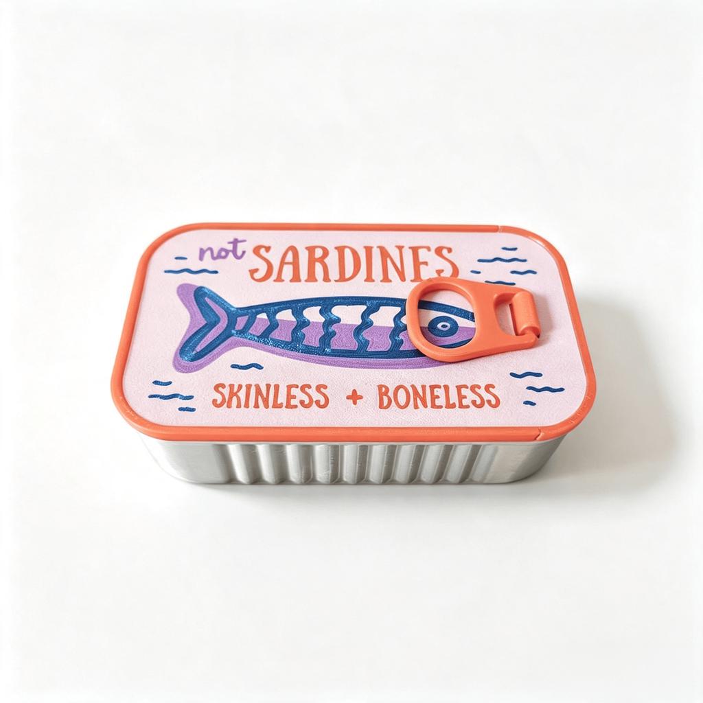 3D Printed Necklace Earring Fishbone Storage Box Sardine Tin Jewelry Box Organizer for Rings Earrings Necklaces DIY Gift