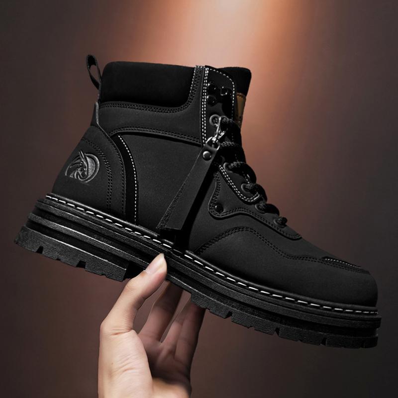 

Высокие ботинки Мартин мужские весенне-осенние новые ботинки из кожи в британском стиле мужские дышащие ретро рыжие рабочие ботинки прилив 44