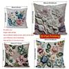 2D Blumengesticktes Muster Dekorative Kissenbezüge Muster Kissenbezug Geeignet für Sofa Schlafzimmer Auto Kissenbezug