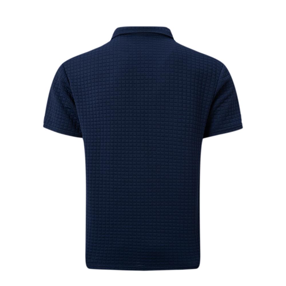 Plus Size Summer New POLO Shirt Button Jacquard Plaid Men's Sports Polo Shirt Large Size Polo Shirt