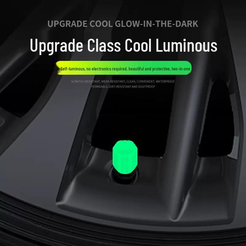 Luminous Tire Valve Caps for Cars and Motorcycles