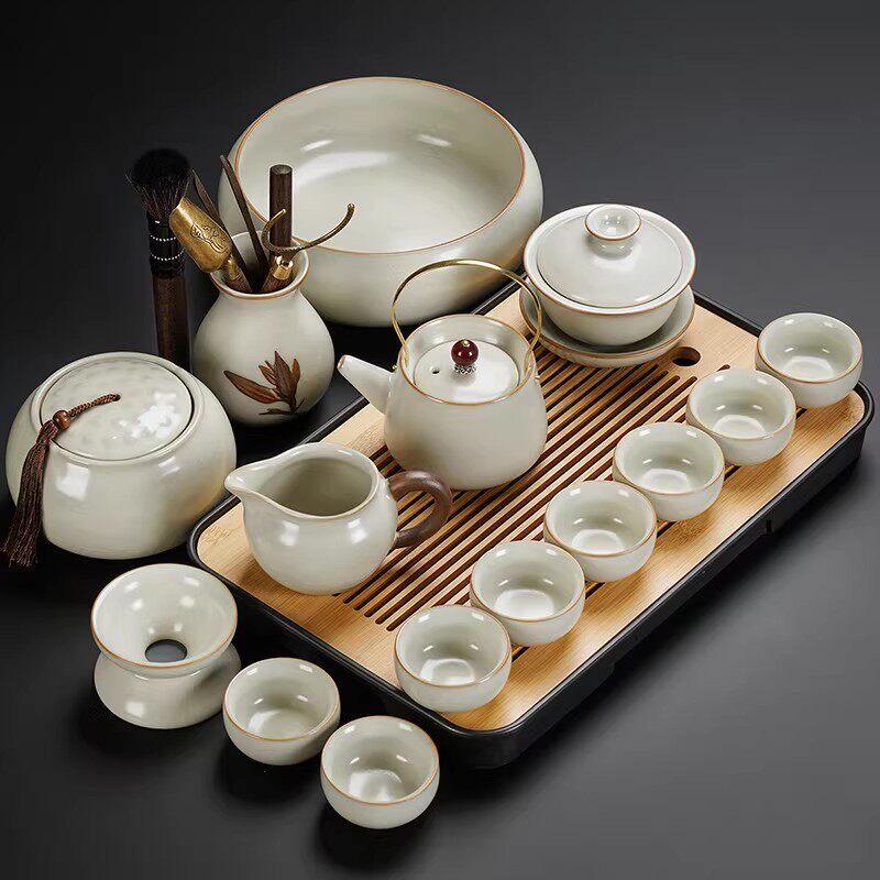 Qiwei 2026 Ru Kiln Ceramic Kung Fu Tea Set