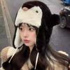 Cute Penguin Plush Hat Cold Protection Pullover Hat Sweet Beanies Caps  Kids Adult Gifts