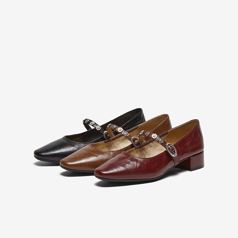 BASTO French Style Lambskin Mary Jane Shoes for Women