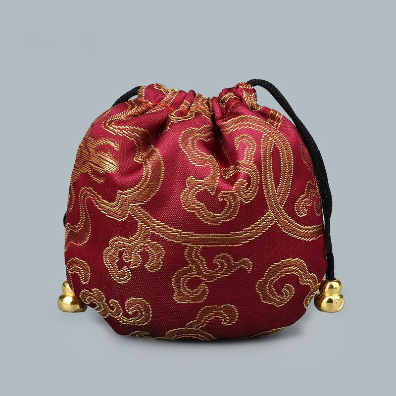 18 Brocade-Style Drawstring Bags for Buddhist Beads Bracelets & Cultural Play