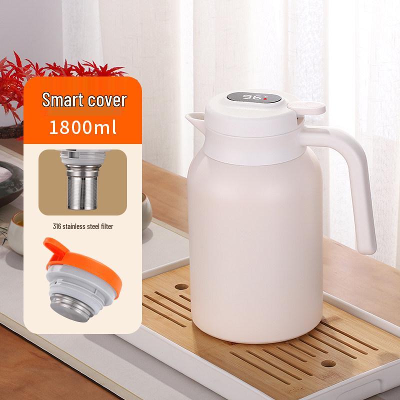 Large Stainless Steel Teapot for White Tea Brewing, Office Use, Insulated Thermos Flask