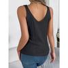 GMXIA Spring Summer Solid-color V-neck Cut-out Sleeveless Knitted Sweater Vacation Vest Women's Wear