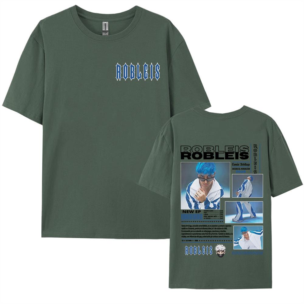 Rapper Robleis Album Tour 2025 Cover Tee Shirt Men Women Summer Harajuku High Street Oversized Tshirt Pop Music Cotton T Shirts