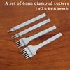 Outil de coupe en acier blanc avec diamant, cutter plat oblique pour l'artisanat DIY du cuir, kit d'artisanat du cuir, outils de couture et de poinçonnage, 345