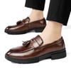 Fashion Thick Soled Tassel Loafers Mens Leather Loafers Mocassin Homme Calzado Hombre New Zapatos De Hombre Business Dating Men’s Shoes