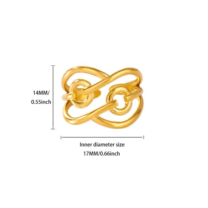 New Hot-selling Geometric Line Stainless Steel Ring Women's Opening Niche Personality Simple Fashion Ring