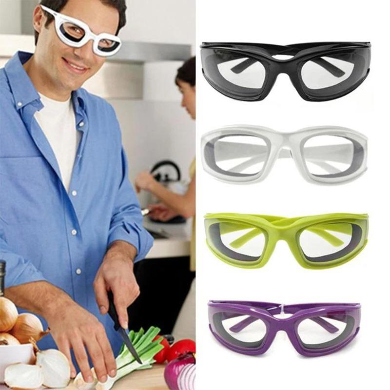 1PC Spicy and tear resistant onion cutting glasses Onion cutting plastic goggles Kitchen sponge goggles Kitchen tools