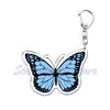 Beautiful Lavender Flower Monarch Butterfly Keychains Ring for Accessories Bag Butterflies Pendant Key Chain Jewelry Fans Gifts