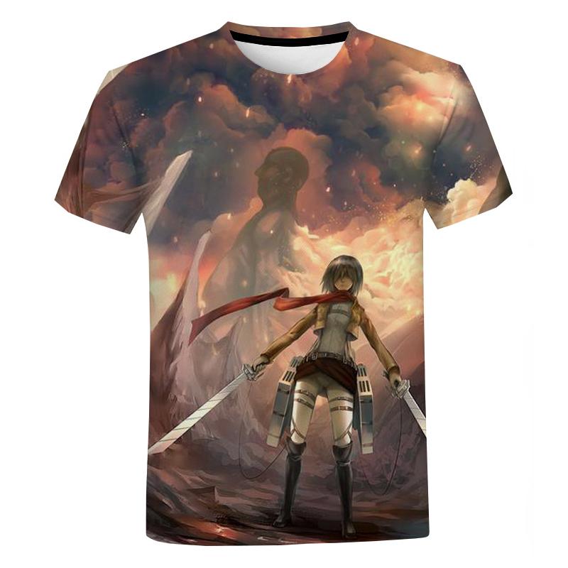 

Anime Attack On Titan 3D Printed T-shirt Men Summer Casual Oversized T Shirt Hip Hop Fashion Harajuku Streetwear Tops Tees