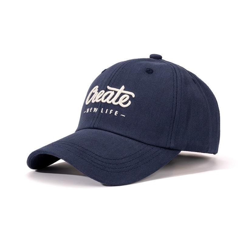 Letter Embroidery Cap Deep Top Sunshade Baseball Cap Female Simple Versatile Face Small Embroidery Letter Sunscreen Cap Male тёмно-синий