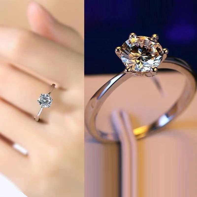 Diamond Ring For Woman Beautiful Simulated Moissanite Finger Ring  Noble Wedding Party Jewelry