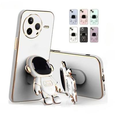 Plating 3D Astronaut Ring Holder Case For POCO F7 Ultra F7 Pro Soft Silicone Shockproof Protection Cover For POCO F7Ultra F7Pro