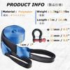 YAPJEB Universal Tow Rope, 5m, Maximum Load Capacity 10 Tons, Car Tow Strap, Emergency Escape Measures, U-Shaped Shackle Hook, High Strength, Heavy-Du