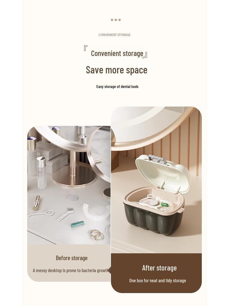 Portable Retainer Case: Large Silicone Box for Invisible Aligners, Dentures & Orthodontics